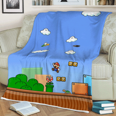 Super Mario Games Lucky Christmas 123 , Super Mario Gift For Fan Comfy Sofa Throw Blanket Gift