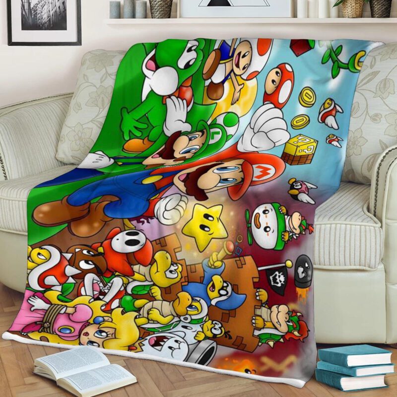 Super Mario Party Comfy Sofa Throw Blanket Gift