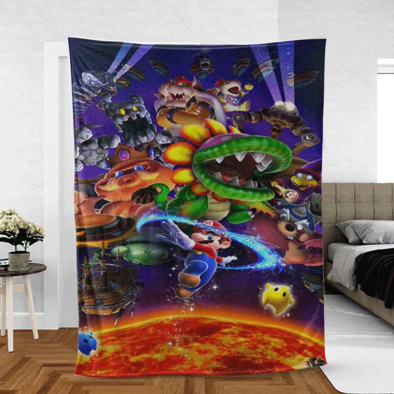 Super Mario Lucky Game Ver5 Gift Lover Comfy Sofa Throw Blanket Gift