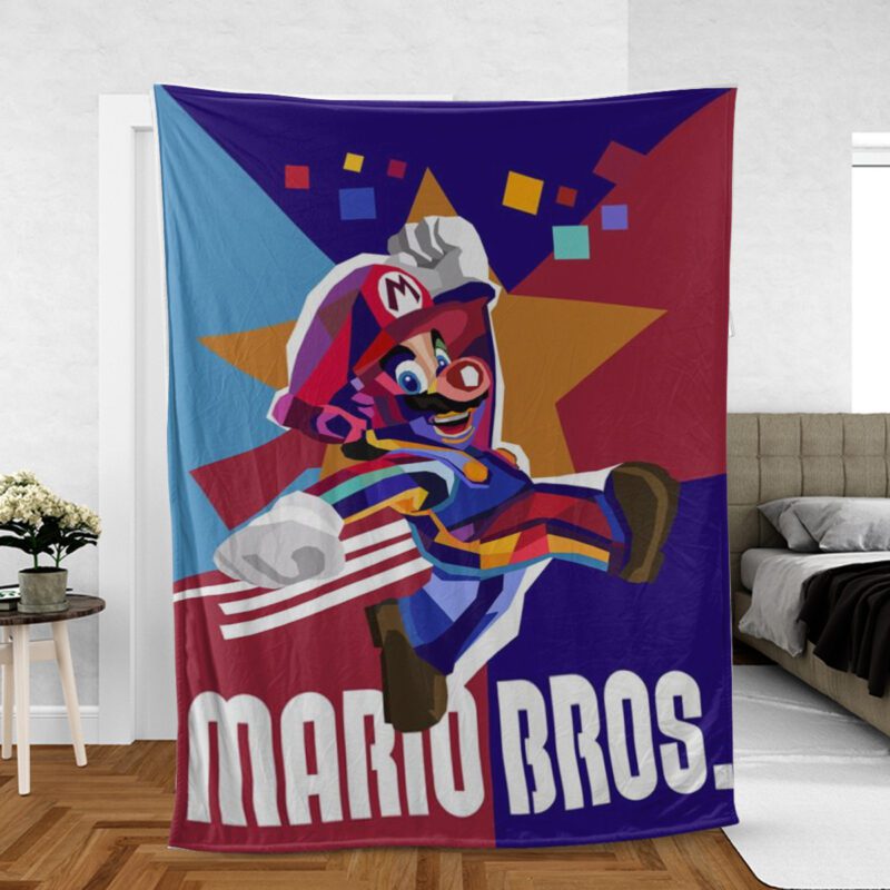 Super Mario Nintendo Gift For Fan Comfy Sofa Throw Blanket Gift