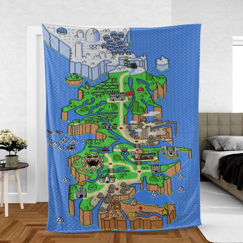 Super Mario Nintendo Gift For Fan Comfy Sofa Throw Blanket Gift