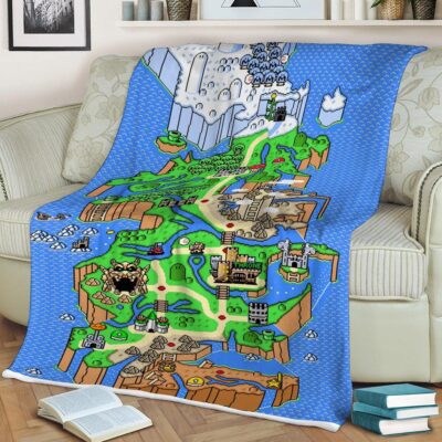 Super Mario Nintendo 7 Fan Gift, Super Mario Nintendo Gift For Fan Comfy Sofa Throw Blanket Gift