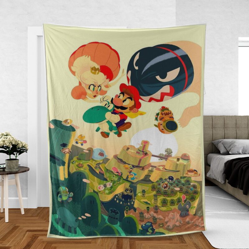 Super Mario Nintendo Characters Gift For Fan Comfy Sofa Throw Blanket Gift