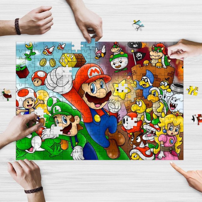 Super Mario Party Jigsaw Puzzle Game, Super Mario Video Game Fan Gift ...