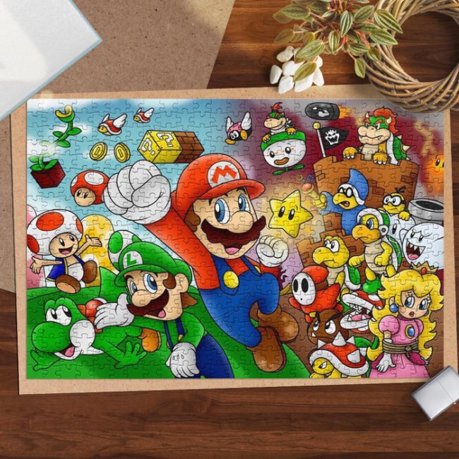 Super Mario Party Jigsaw Puzzle Game, Super Mario Video Game Fan Gift ...