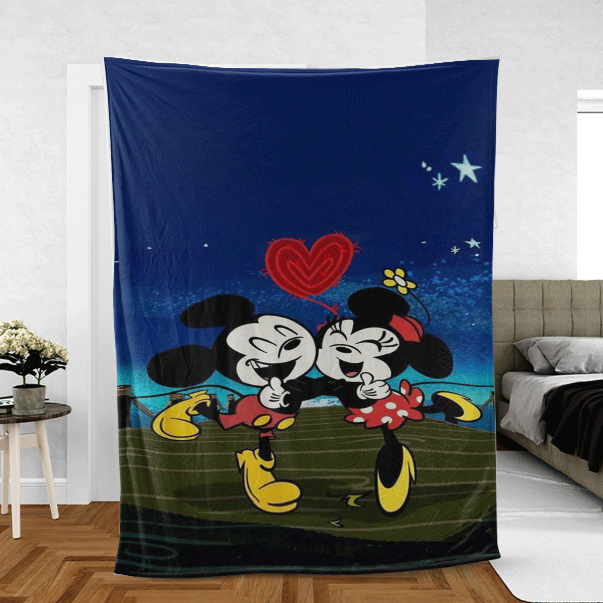 Sweet-Love-Couple-Mickey-Mouse-Minnie-Mouse-Disney-Cartoon-Gift-For-Fan-Comfy-Sofa-Throw-Blanket-Gift Sweet Love Couple Mickey Mouse Minnie Mouse Disney Cartoon Gift For Fan Comfy Sofa Throw Blanket Gift