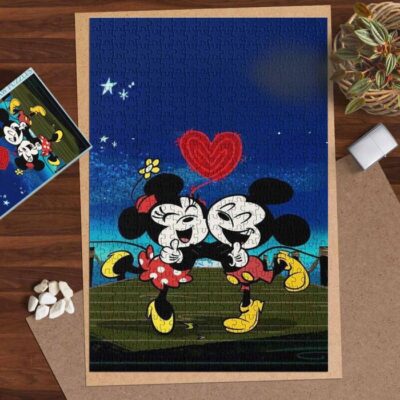 Sweet Love Of Mickey Couple Cartoon Disney Ver2 Gifts Lover Jigsaw Puzzle Game