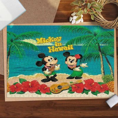 Sweet Love Of Mickey Couple In Hawai Cartoon Disney Ver6 Gifts Lover Jigsaw Puzzle Game