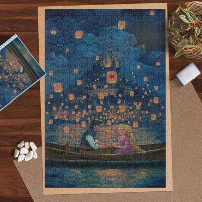 Sweet Love Of Tangled Flying Lantern Castle Disney Gift Puzzle Game