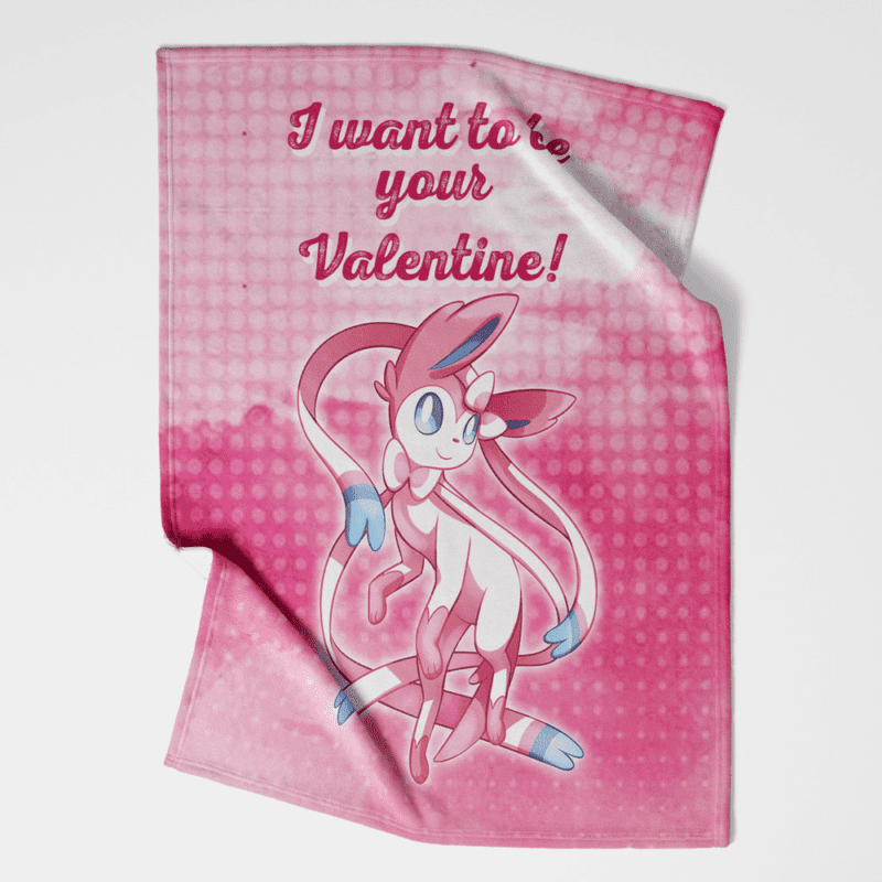 Sylveon Your Valentine Pokemon Fleece Blanket