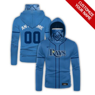Tampa Bay Rays Mlb Baseball Team Logo Blue Jersey Style Custom Number Name For Rays Fans Gaiter Hoodie GH0862