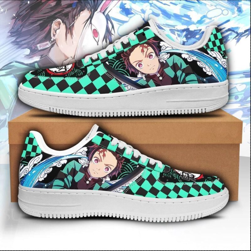 Tanjiro Air Force 1 Sneakers Custom Demon Slayer Anime Shoes Air Force 1 Sneakers