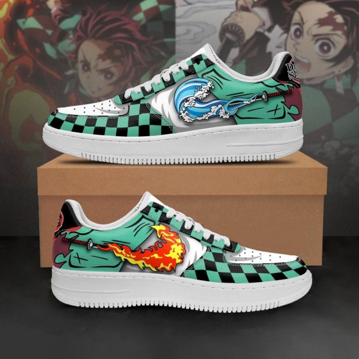 Tanjiro Air Force 1 Sneakers Water and Sun Custom Demon Slayer Anime ...