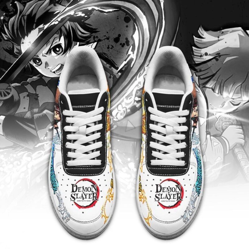 Tanjiro And Zenitsu Sneakers Demon Slayer Anime Shoes Air Force 1 Sneakers 1