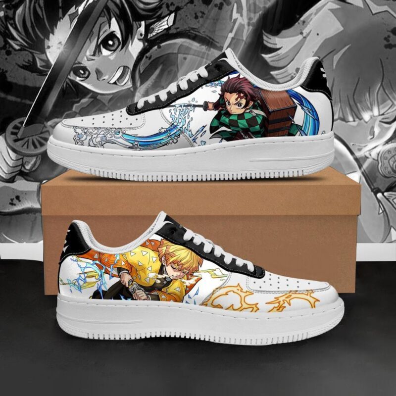 Tanjiro & Zenitsu Air Force 1 Sneakers Custom Demon Slayer Anime Shoes