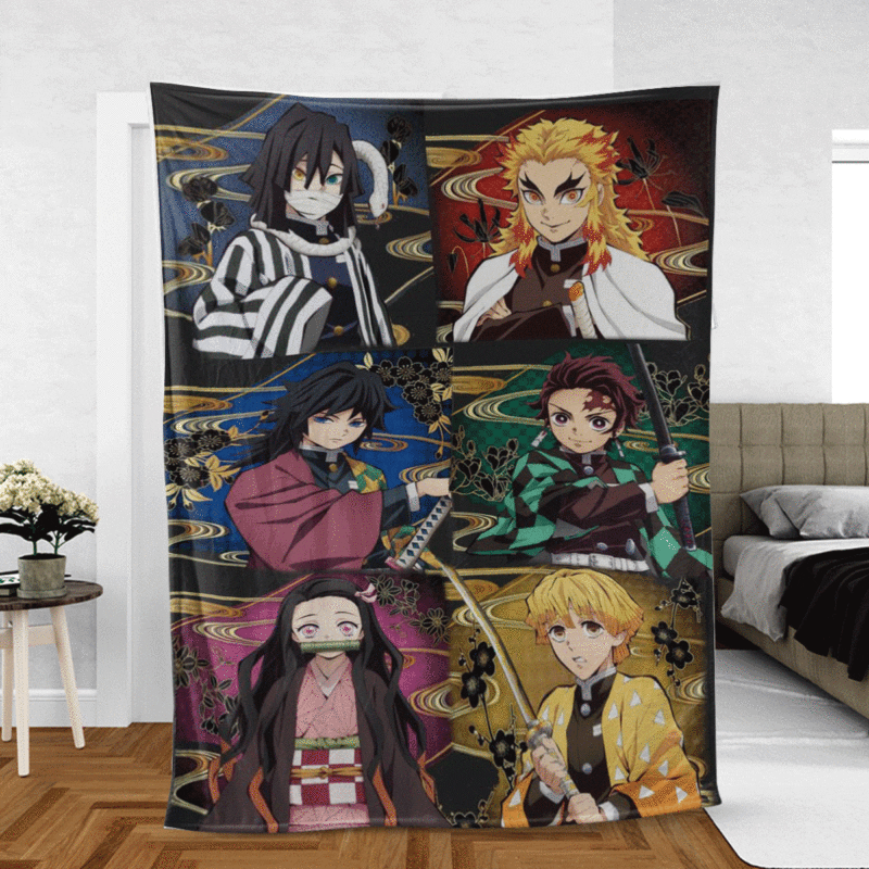 Teams Demon Slayer Kimetsu no Yaiba Wiki Anime Gift Lover Comfy Sofa Throw Blanket Gift