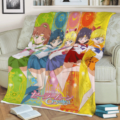 Teams Sailor Moon Manga Christmas Gifts Lover, Sailor Moon Gift For Fans Comfy Sofa Throw Blanket Gift