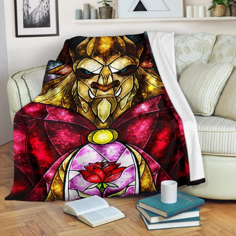 The Beast Fleece Blanket Custom Beauty And The Beast Home Decoration