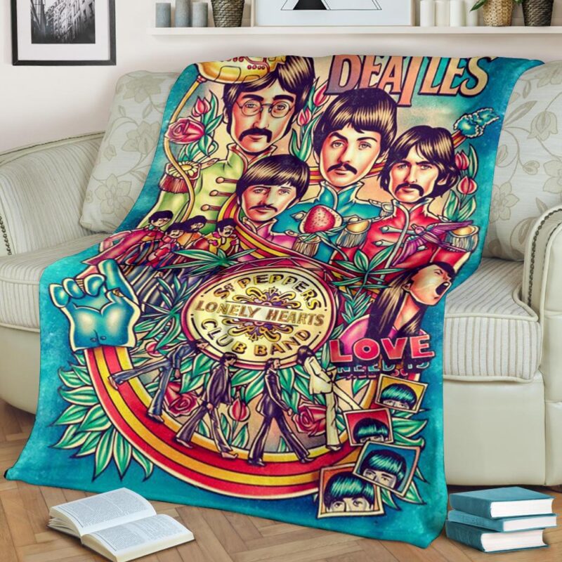 The Beatles Band Fleece Blanket