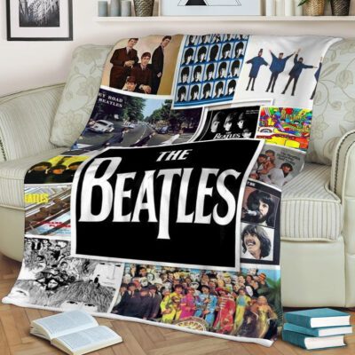 The Beatles Gift, The Beatles Band Album Collage 3 Gift For Fan Comfy Sofa Throw Blanket Gift