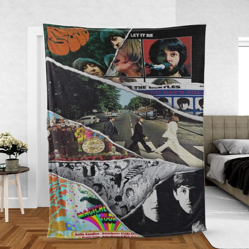 The Beatles Band Album Collage Gift For Fan Comfy Sofa Throw Blanket Gift