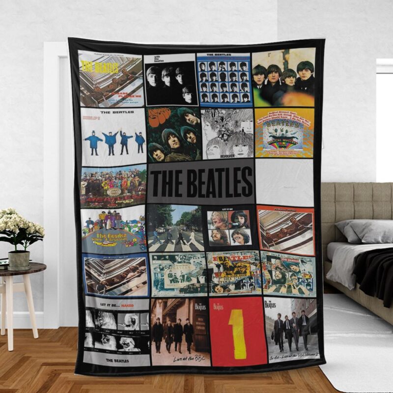 The Beatles Music Band Album Collage Gift For Fan Comfy Sofa Throw Blanket Gift