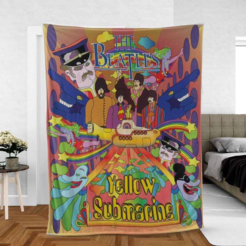 The Beatles Yellow Submarine Rock Band Gift For Fan Comfy Sofa Throw Blanket Gift