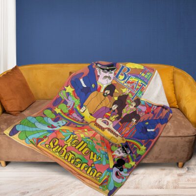 The Beatles Yellow Submarine Rock Band The Beatles Yellow Submarine Rock Band Gift For Fan Comfy Sofa Throw Blanket Gift 2