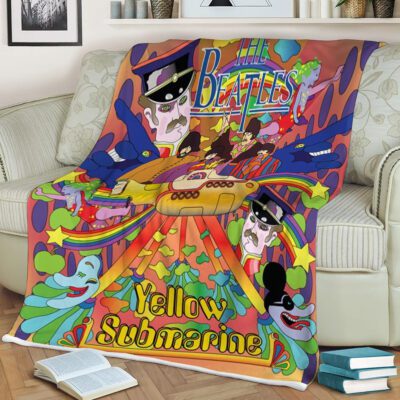 The Beatles Yellow Submarine Rock Band, The Beatles Yellow Submarine Rock Band Gift For Fan Comfy Sofa Throw Blanket Gift
