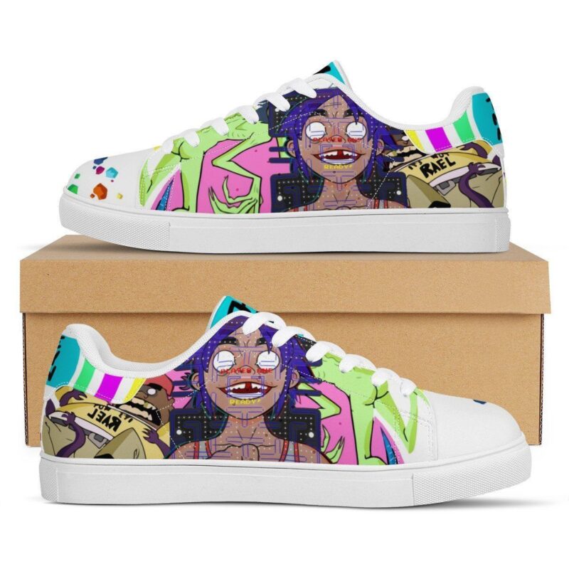 The Now Now Gorillaz Low Top Leather Skate Shoes