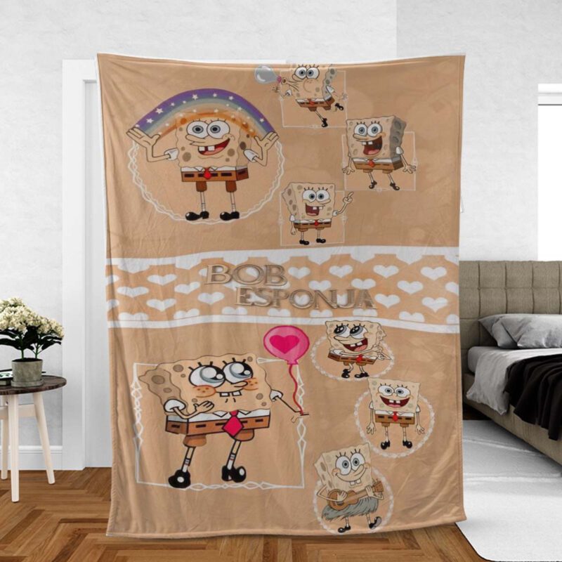 Spongebob Cute Birthday Gift Comfy Sofa Throw Blanket Gift