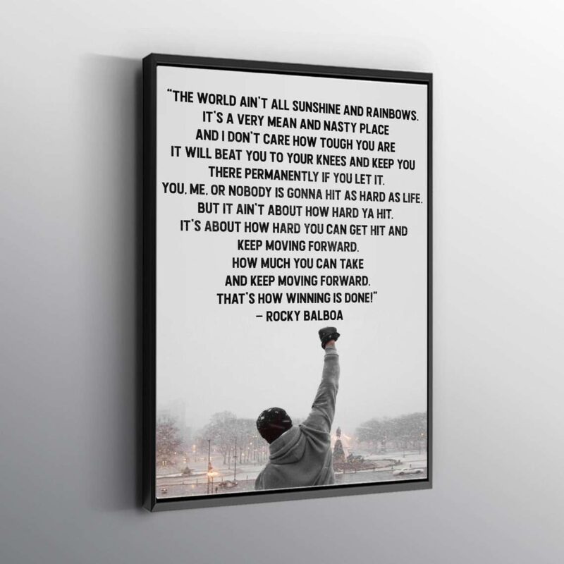 The World Rocky Balboa Motivational Quote Artwork Sylvester Stallone Print Wall Art Canvas