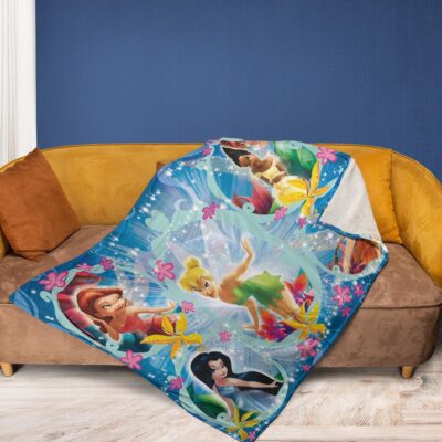 Tinker Bell Cartoon Fan Gift Tinker Bell Squad Comfy Sofa Throw Blanket Gift 2