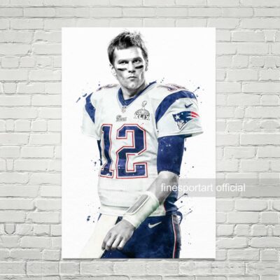 Tom Brady Poster, Canvas, Football Print, Sports Wall Art