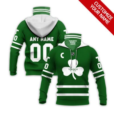 Toronto Maple Leafs #00 Nhl Team Toronto St Pats Green Jersey Style Custom Number Name For Toronto Maple Leafs Fans Gaiter Hoodie GH0257