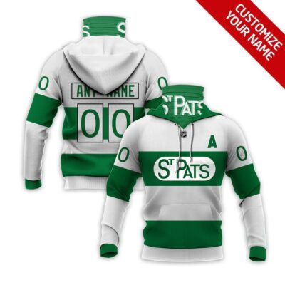 Toronto St. Patricks Nhl Ice Hockey Team Logo White Green Jersey Style Custom Number Name For Patrick Fans Gaiter Hoodie GH0637