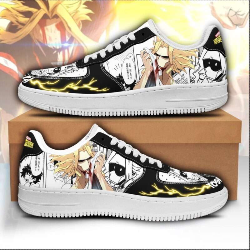 Toshinori Yagi Sneakers Custom My Hero Academia Anime Shoes Fan Gift Air Force 1 Sneakers