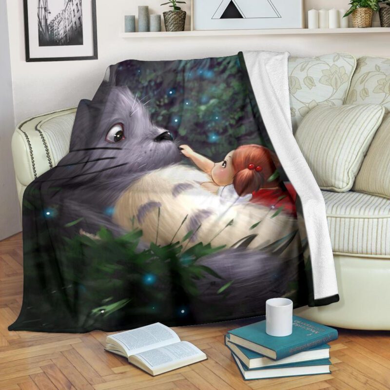 Totoro Fleece Blanket Custom Anime Home Decoration