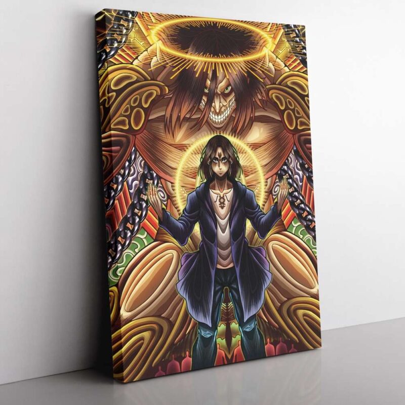 Trippy Eren Yeager Timeskip Attack on Titan Vertical Canvas Poster Print Wall Art Decor