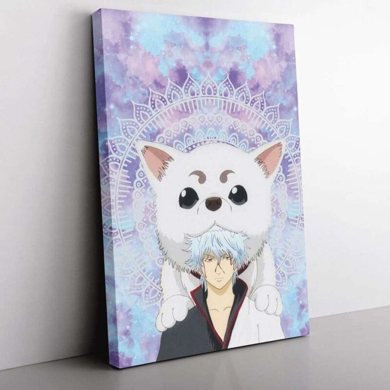 Trippy Gintoki and Sadaharu Gintama Canvas Poster Print Wall Art Decor