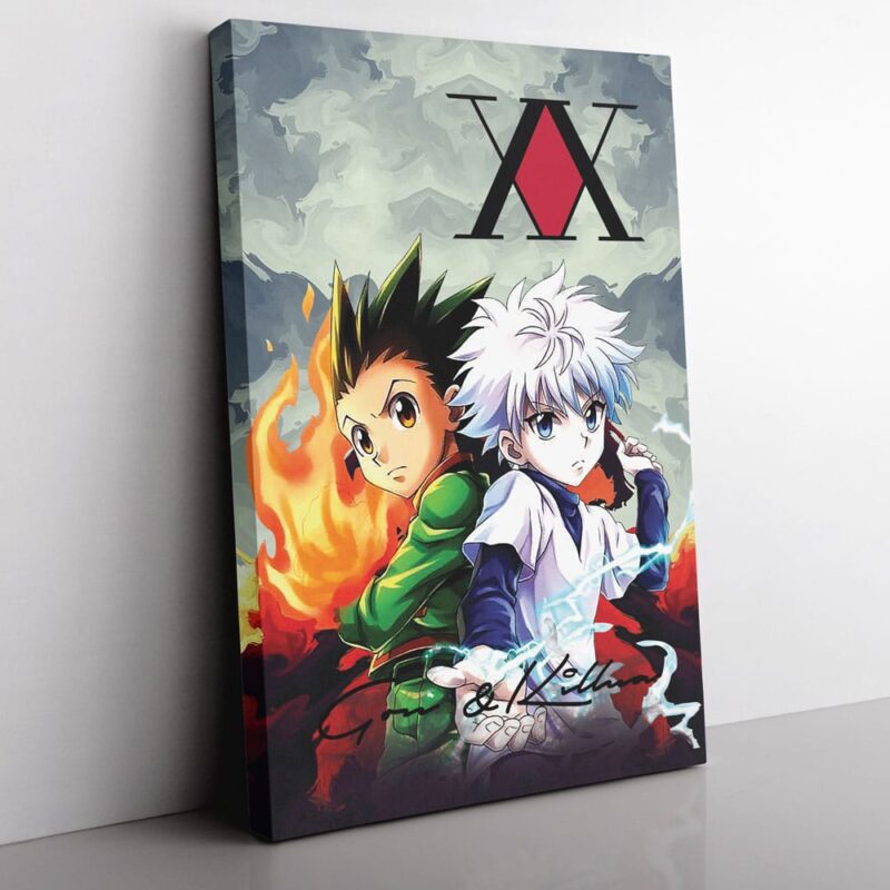 Trippy Power Duo Gon & Killua Hunter X Hunter Canvas Poster Print Wall Art Decor