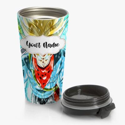 Trunks Super Saiyan Dragon Ball Super Travel Mug Custom Personalized Name Stainless Steel Bottle