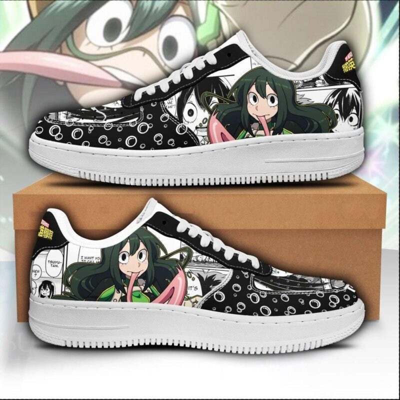 Tsuyu Asui Sneakers Custom My Hero Academia Anime Shoes Fan Gift Air Force 1 Sneakers