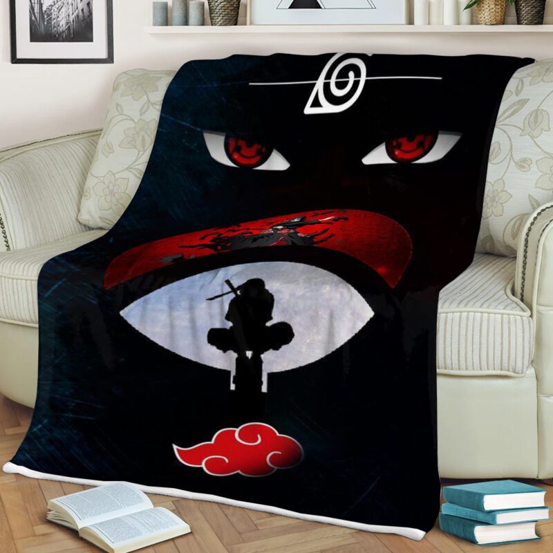 Uchiha Itachi Sharingan Eyes Comfy Sofa Throw Blanket Gift