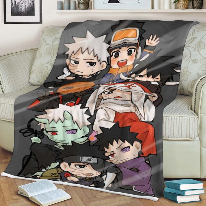 Uchiha Obito Chibi Naruto Anime Gift For Fan Uchiha Obito Funny Cute Birthday Gift Comfy Sofa Throw Blanket Gift 2