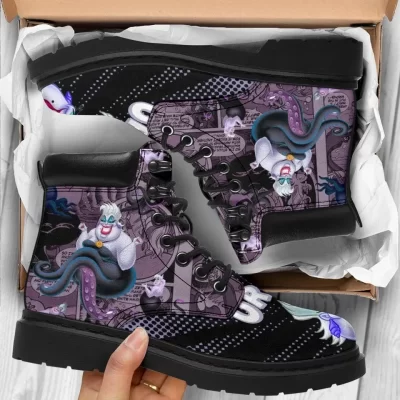 Ursula The Little Mermaid Funny Gift For Cartoon Fan, Working Boots Leather Boots Timber Motorcycle Boots