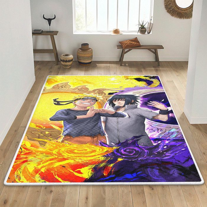 Uzumaki Naruto Uchiha Sasuke Area Rug Living Room, Uzumaki Naruto ...