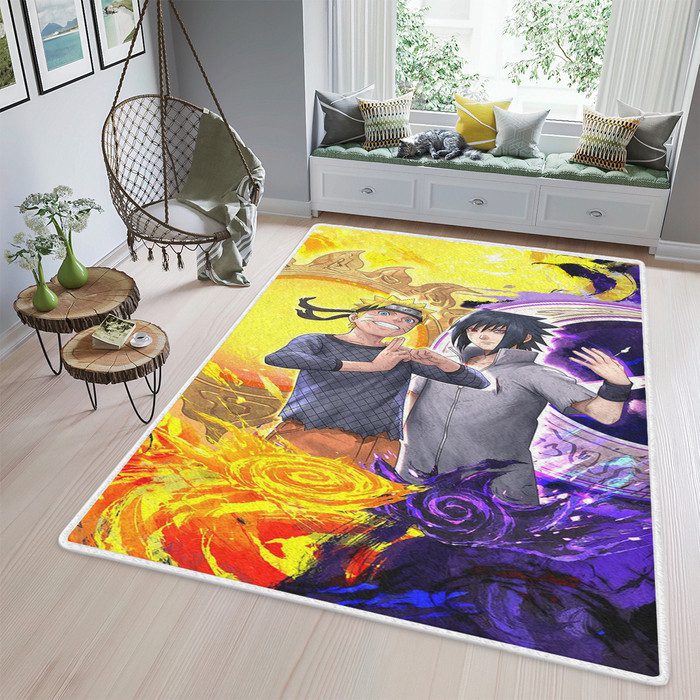 Uzumaki Naruto Uchiha Sasuke Area Rug Living Room, Uzumaki Naruto ...