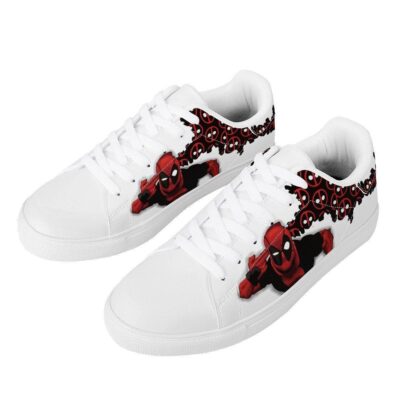 Wade Wilson Deadpool Low Top Leather Skate Shoes Tennis Shoes Sneaker For Fans 3 1