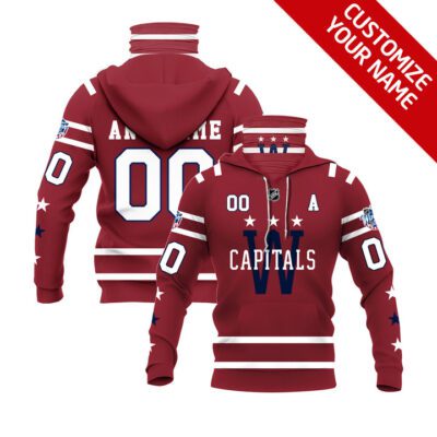Washington Capitals #00 Nhl Team Red Jersey Style Custom Number Name For Washington Capitals Fans Gaiter Hoodie GH0407